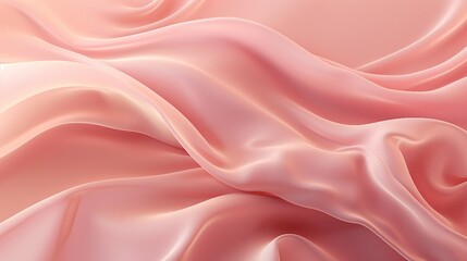 Smooth pink silk fabric with waves texture background AI Generated