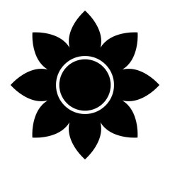 Flower black icon.