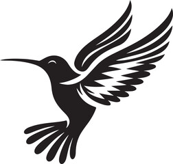 Humming bird silhouette vector image, vector artwork of a humming bird