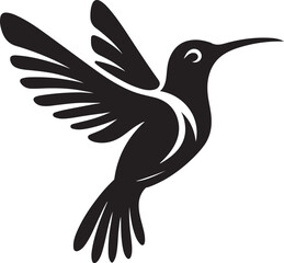 Humming bird silhouette vector image, vector artwork of a humming bird