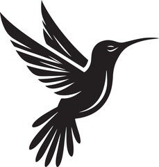 Humming bird silhouette vector image, vector artwork of a humming bird