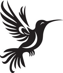 Humming bird silhouette vector image, vector artwork of a humming bird