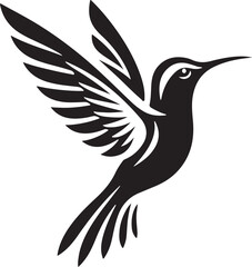 Humming bird silhouette vector image, vector artwork of a humming bird