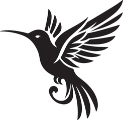 Humming bird silhouette vector image, vector artwork of a humming bird