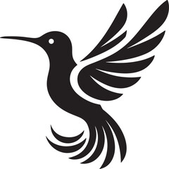 Humming bird silhouette vector image, vector artwork of a humming bird