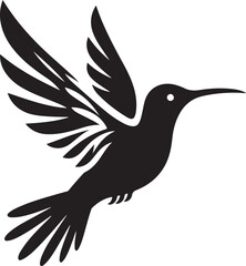 Humming bird silhouette vector image, vector artwork of a humming bird