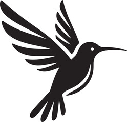 Humming bird silhouette vector image, vector artwork of a humming bird