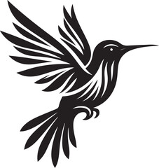 Humming bird silhouette vector image, vector artwork of a humming bird