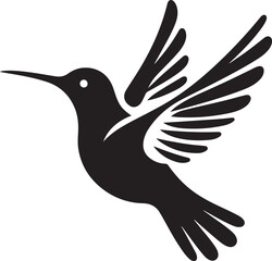 Humming bird silhouette vector image, vector artwork of a humming bird