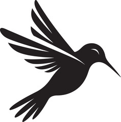 Humming bird silhouette vector image, vector artwork of a humming bird