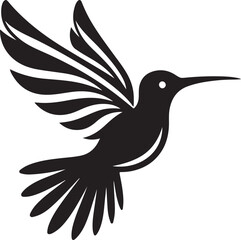 Humming bird silhouette vector image, vector artwork of a humming bird