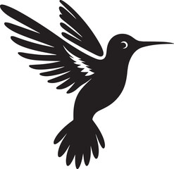 Humming bird silhouette vector image, vector artwork of a humming bird