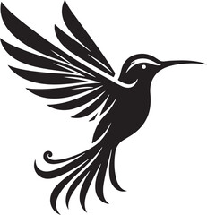 Humming bird silhouette vector image, vector artwork of a humming bird