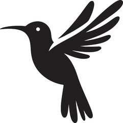 Humming bird silhouette vector image, vector artwork of a humming bird