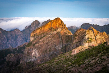 sunrise at pico do arieiro, madeira, trekking, outdoor, view, portugal, mountain,