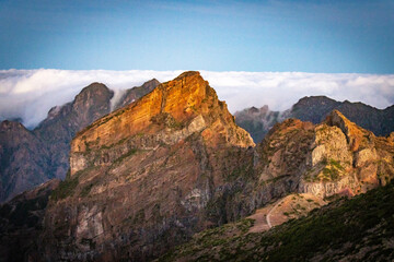 sunrise at pico do arieiro, madeira, trekking, outdoor, view, portugal, mountain,