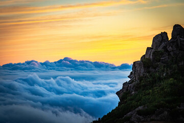 sunrise at pico do arieiro, madeira, trekking, outdoor, view, portugal, mountain,
