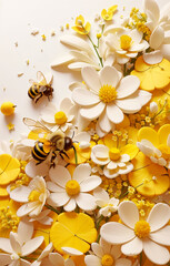 bee in flowers
