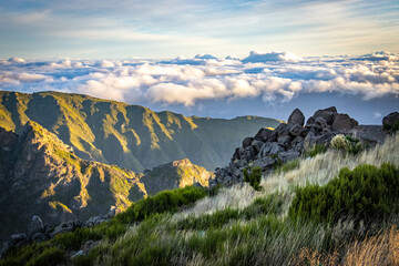 sunrise at pico do arieiro, madeira, trekking, outdoor, view, portugal, mountain, 