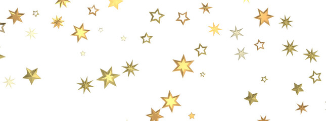 Gleaming Celestial Display: 3D Gold Stars Rain Illustration Mesmerizes