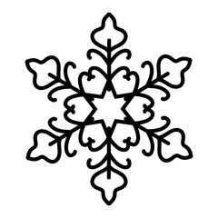 Fototapeta na wymiar black line symbol snow emblem vector