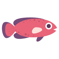 sea ​​fish vector flat color illustration