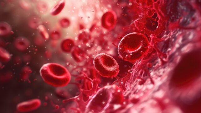 formation of a blood clot in a vessel, highlighting platelet aggregation and thrombus structure