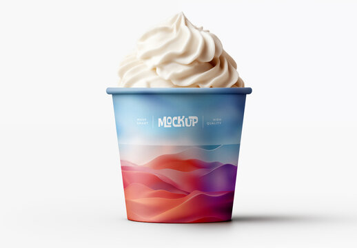Ice Cream Cup Packaging Mockup Generated with AI
