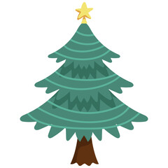 christmas tree with beautiful decorations vector illustration