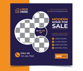 Real Estate Social Media Post Square Web Banner Template