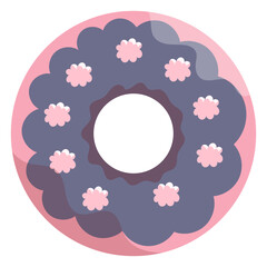 sweet donut food with delicious vector display