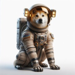 A cute dog in an astronaut costume
