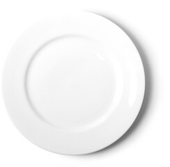 Realistic white plate isolated on transparent background.fit element for scenes project.