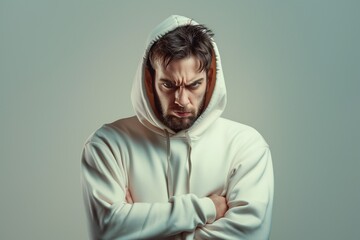 Man angry at minimalist outfit