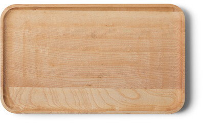 Realistic wooden tray isolated on transparent background.fit element for scenes project.