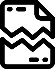 broken file icon. vector line icon for your website, mobile, presentation, and logo design.