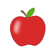 red apple isolated on white