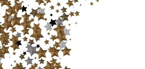 stars gold modern frame in 3d
