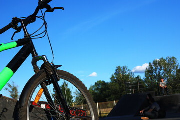 bicycle on the sports ground