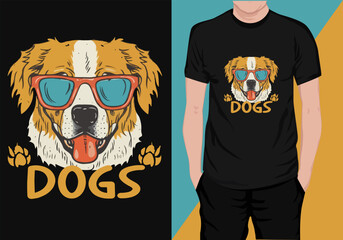 Dog retro t-shirt design for dog lovers, New Dog t shirt , Dog t shirt Design Vector