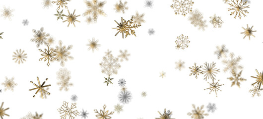Winter Flurry: Mesmeric 3D Illustration Depicting Descending Festive Snowflakes