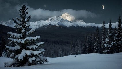 Fototapeta na wymiar Winter landscape in the mountains.