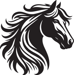 Horse Head Silhouette vector image, vector artwork of a horse head