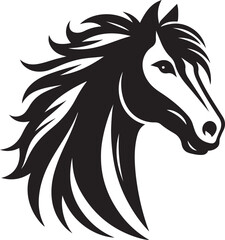 Horse Head Silhouette vector image, vector artwork of a horse head