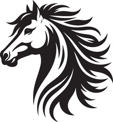 Horse Head Silhouette vector image, vector artwork of a horse head
