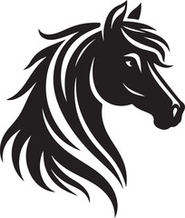 Obraz na płótnie Canvas Horse Head Silhouette vector image, vector artwork of a horse head