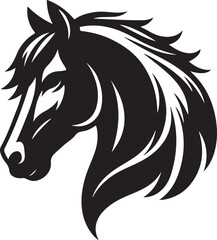 Horse Head Silhouette vector image, vector artwork of a horse head