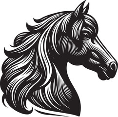 Horse Head Silhouette vector image, vector artwork of a horse head
