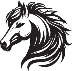 Horse Head Silhouette vector image, vector artwork of a horse head