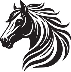 Horse Head Silhouette vector image, vector artwork of a horse head